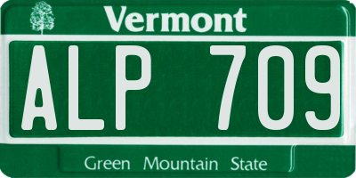 VT license plate ALP709