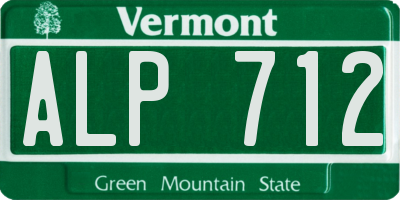 VT license plate ALP712