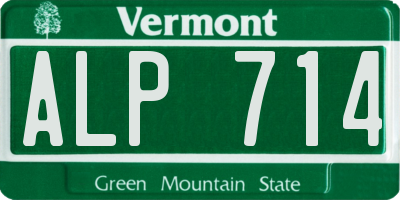 VT license plate ALP714