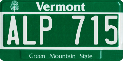 VT license plate ALP715