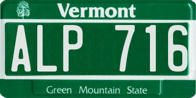 VT license plate ALP716