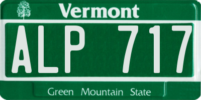 VT license plate ALP717