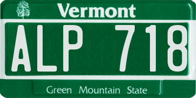 VT license plate ALP718
