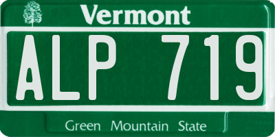 VT license plate ALP719