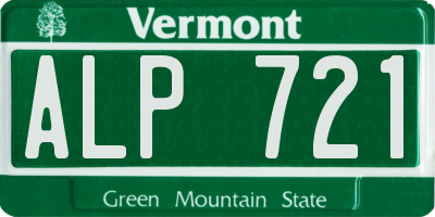 VT license plate ALP721