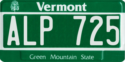 VT license plate ALP725