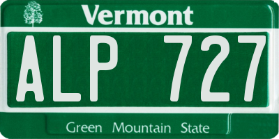 VT license plate ALP727