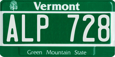 VT license plate ALP728