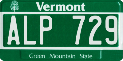 VT license plate ALP729