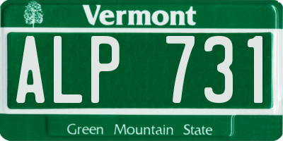 VT license plate ALP731