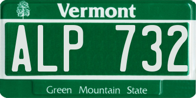 VT license plate ALP732