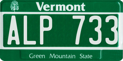 VT license plate ALP733
