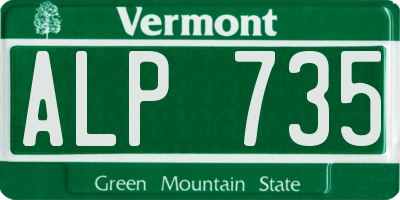 VT license plate ALP735
