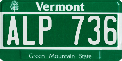 VT license plate ALP736