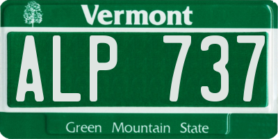 VT license plate ALP737