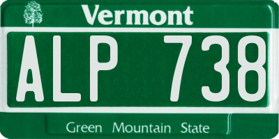 VT license plate ALP738