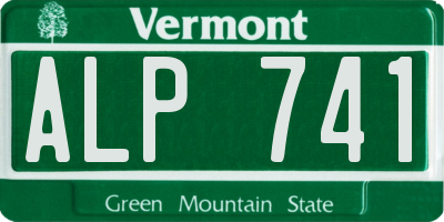 VT license plate ALP741