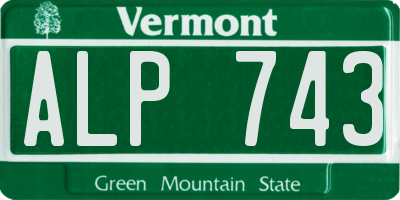 VT license plate ALP743