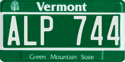 VT license plate ALP744