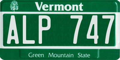 VT license plate ALP747