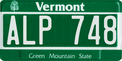 VT license plate ALP748