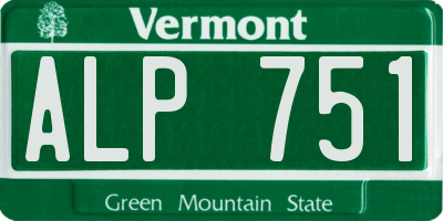 VT license plate ALP751