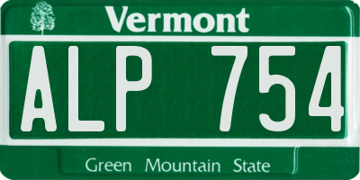 VT license plate ALP754