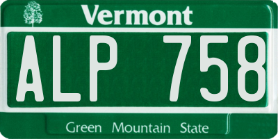 VT license plate ALP758
