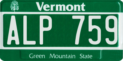 VT license plate ALP759