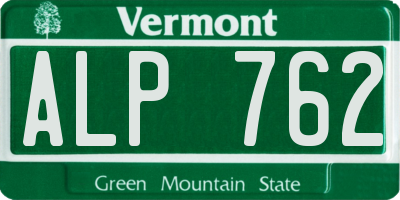 VT license plate ALP762