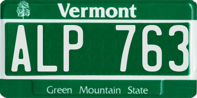 VT license plate ALP763