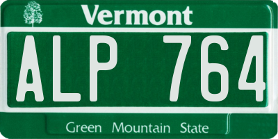 VT license plate ALP764
