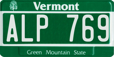 VT license plate ALP769