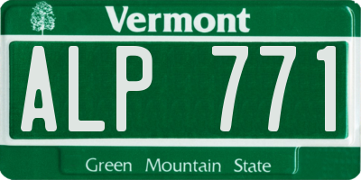 VT license plate ALP771