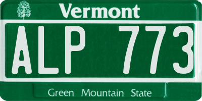 VT license plate ALP773