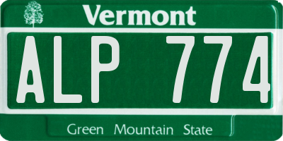 VT license plate ALP774