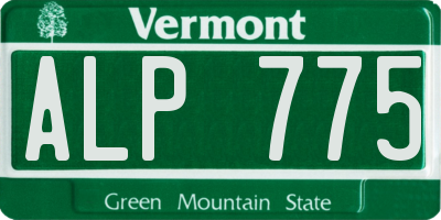 VT license plate ALP775