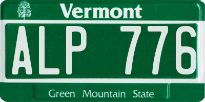 VT license plate ALP776