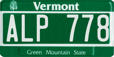 VT license plate ALP778
