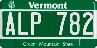 VT license plate ALP782