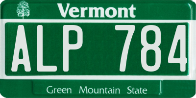 VT license plate ALP784