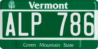 VT license plate ALP786