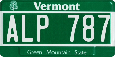 VT license plate ALP787