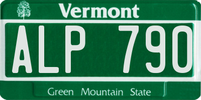 VT license plate ALP790