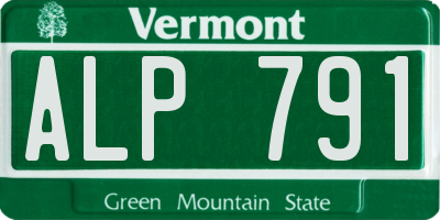 VT license plate ALP791