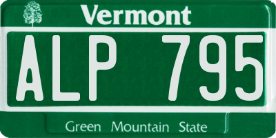 VT license plate ALP795