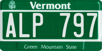 VT license plate ALP797