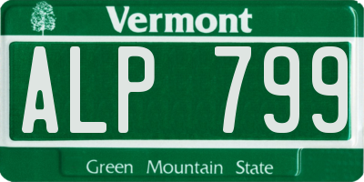 VT license plate ALP799