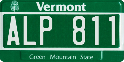 VT license plate ALP811