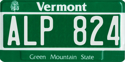 VT license plate ALP824